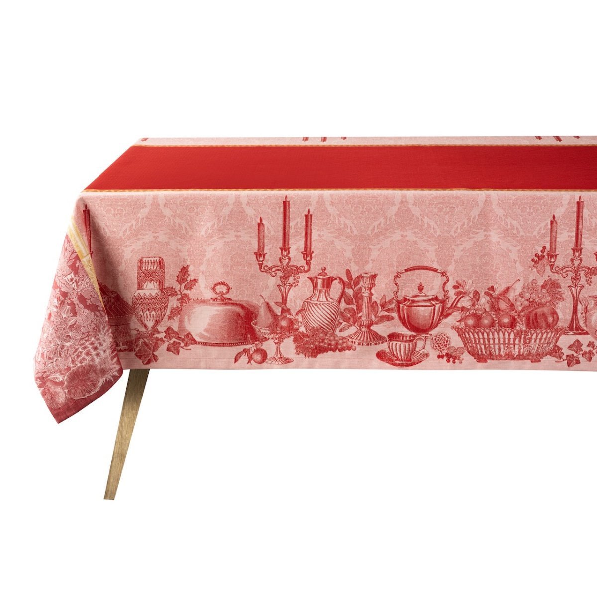 Festin Red Holiday Tablecloths by Le Jacquard Francais