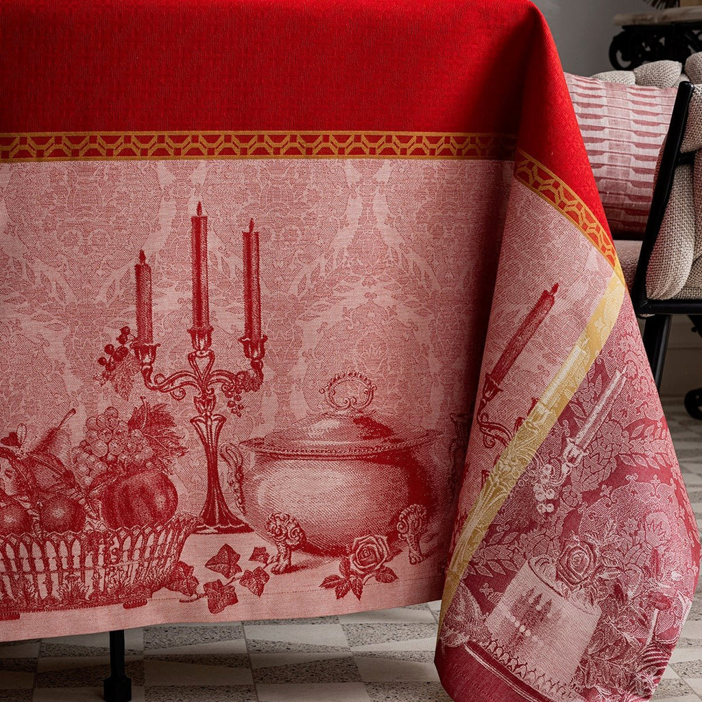 Festin Red Holiday Tablecloths by Le Jacquard Francais