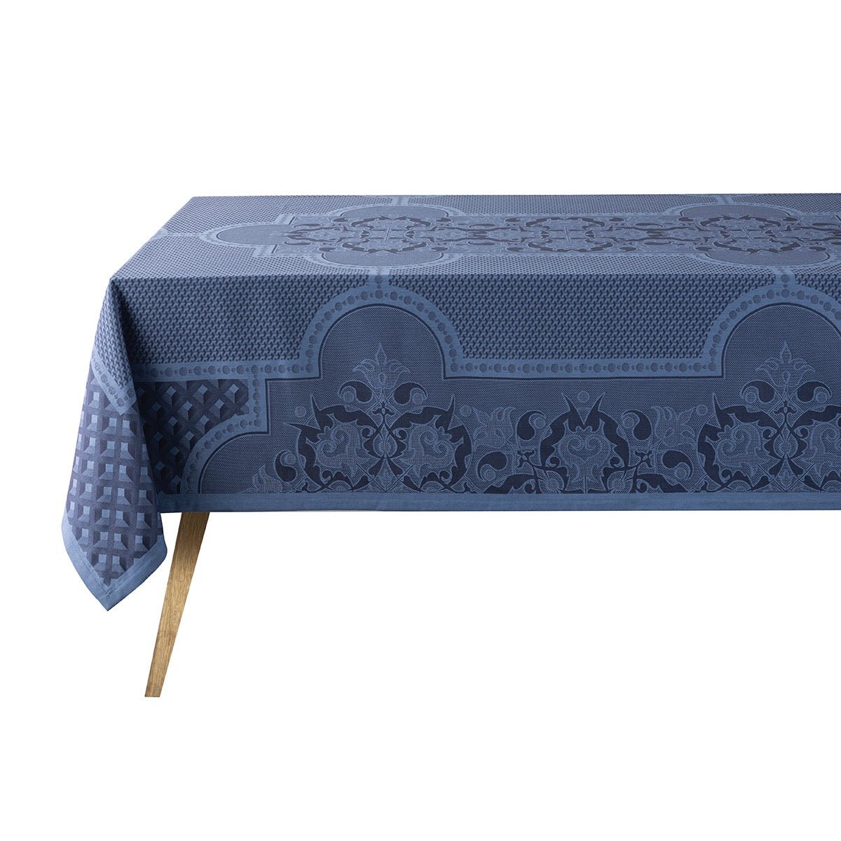 Palais Venitien Blue 47" x 47" Tablecloth by Le Jacquard Français
