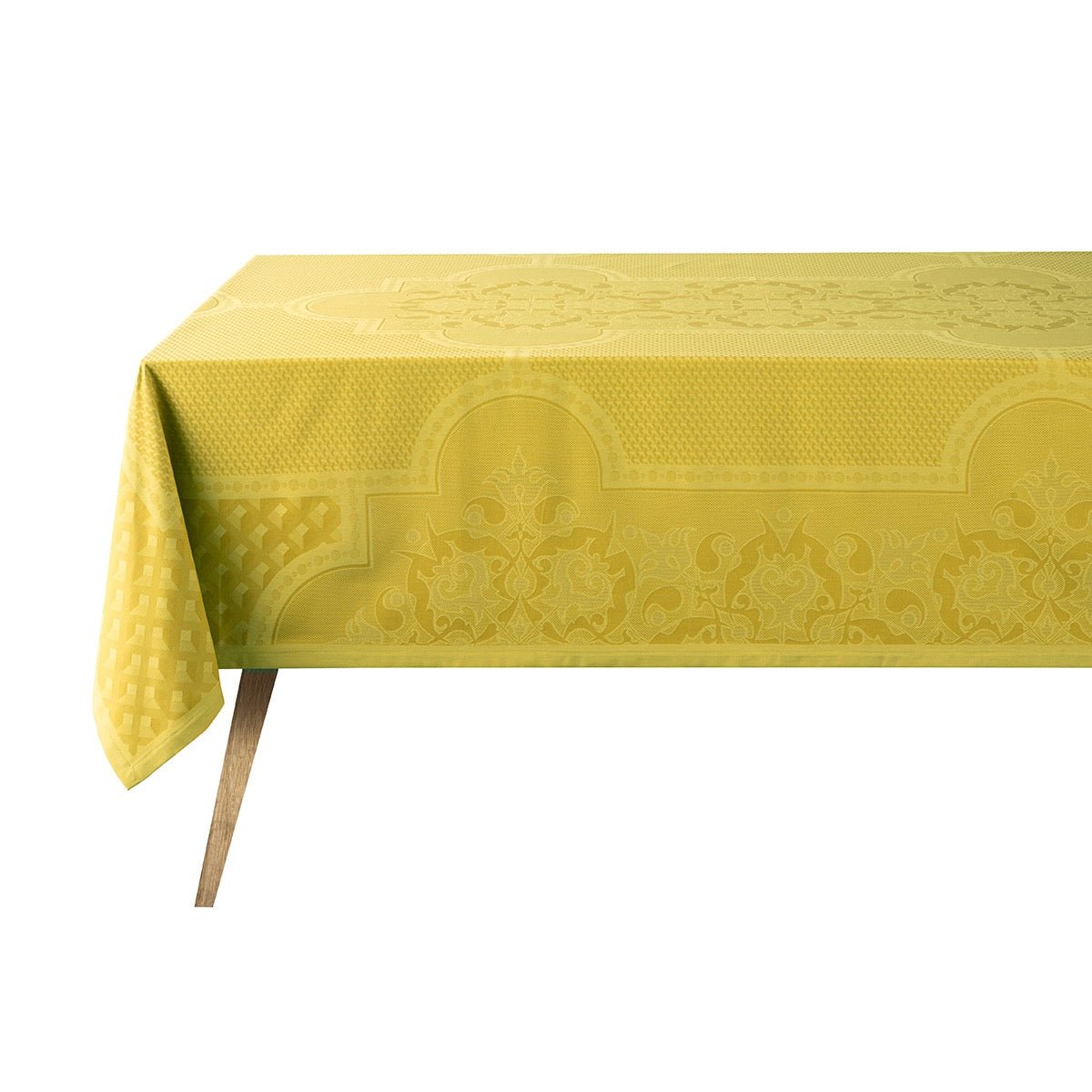 Palais Venitien Yellow 47" x 47" Tablecloth by Le Jacquard Français