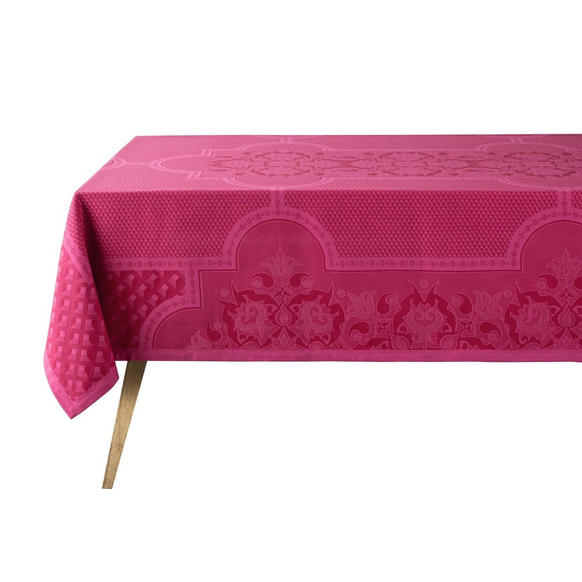 Palais Venitien Pink 69" x 69" Tablecloth by Le Jacquard Français