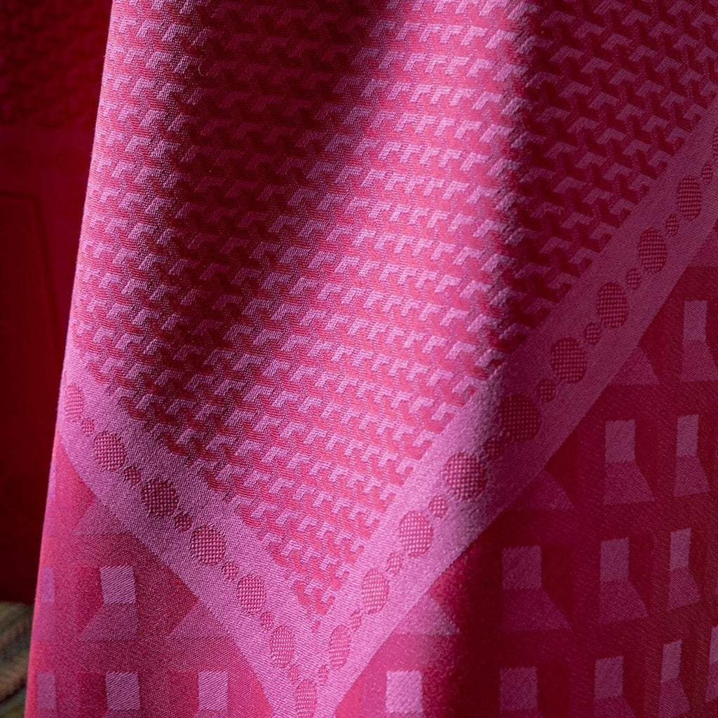 Palais Venitien Pink 69" x 69" Tablecloth by Le Jacquard Français