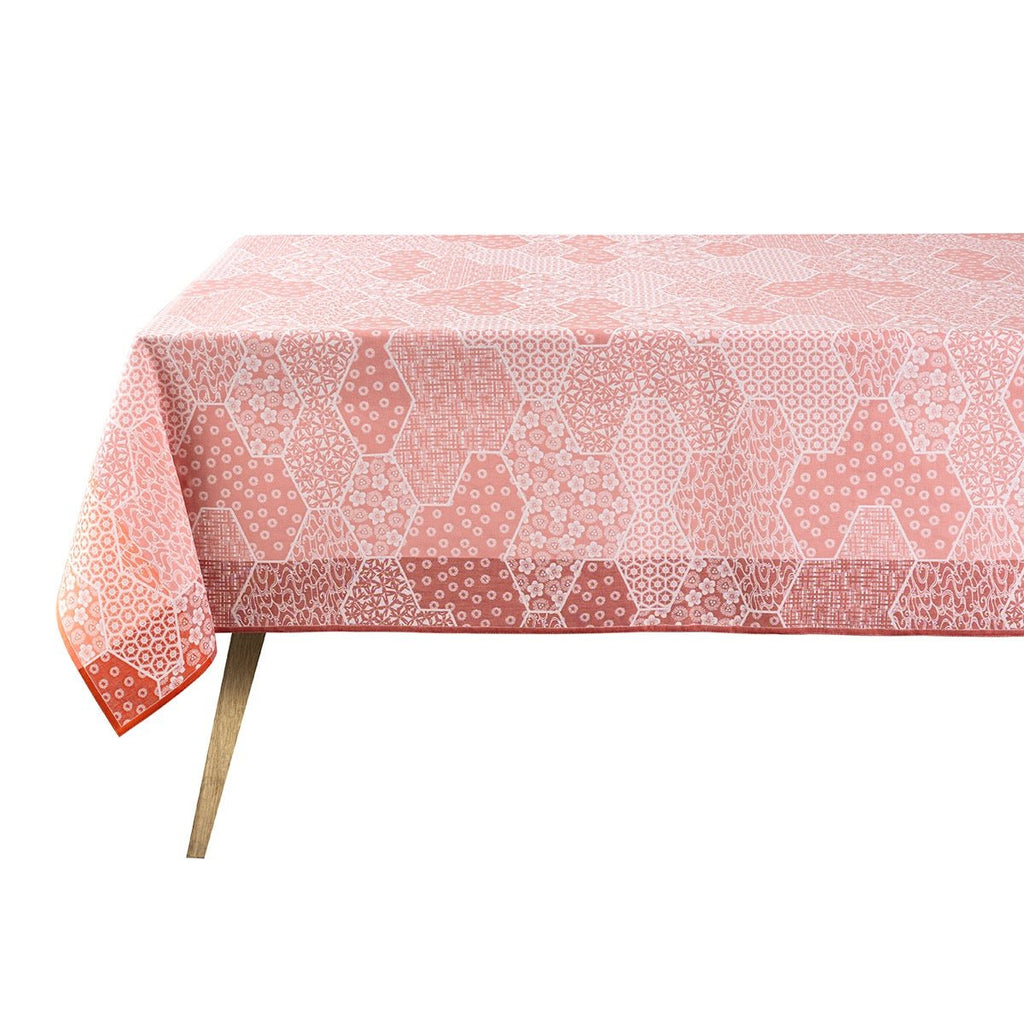Wagara Pink 59" x 102" Coated Tablecloth by Le Jacquard Français