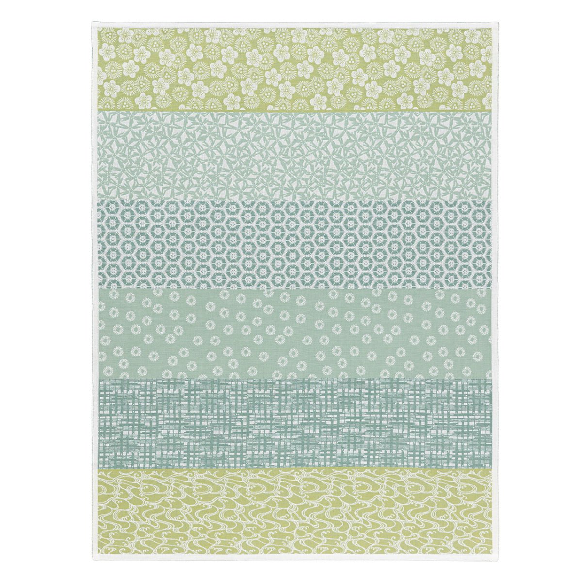 Wagara Green Tea Towels by Le Jacquard Français