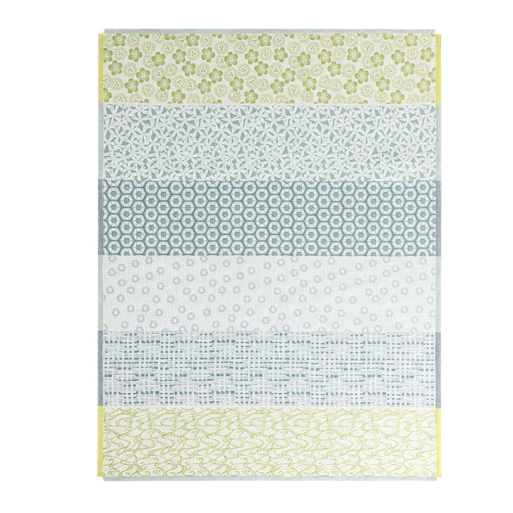 Wagara Green Tea Towels by Le Jacquard Français