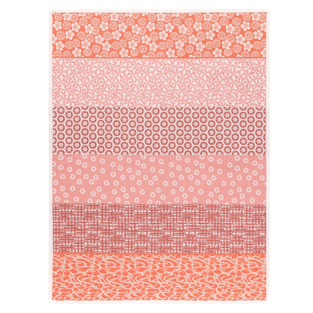 Wagara Pink 24" x 31" Tea Towels by Le Jacquard Français