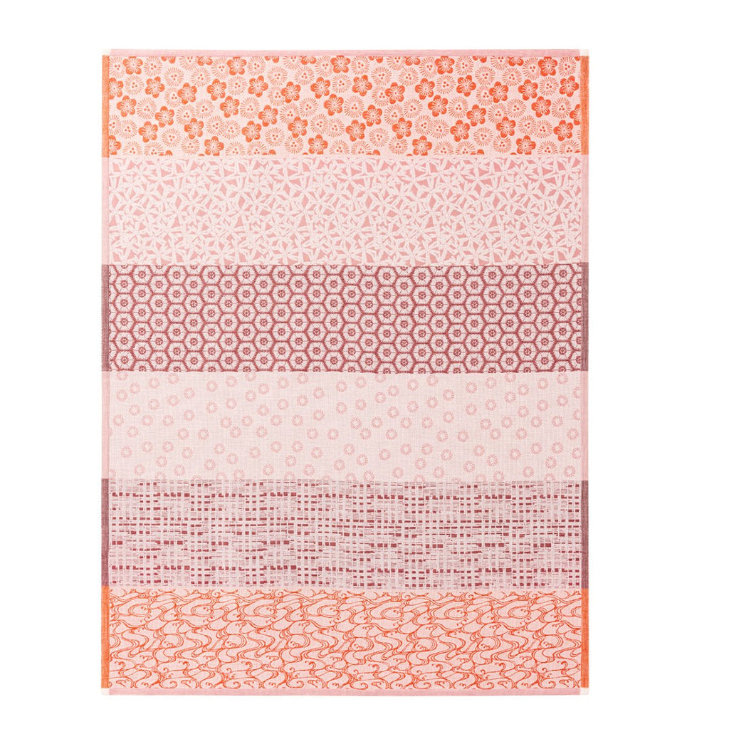 Wagara Pink 24" x 31" Tea Towels by Le Jacquard Français
