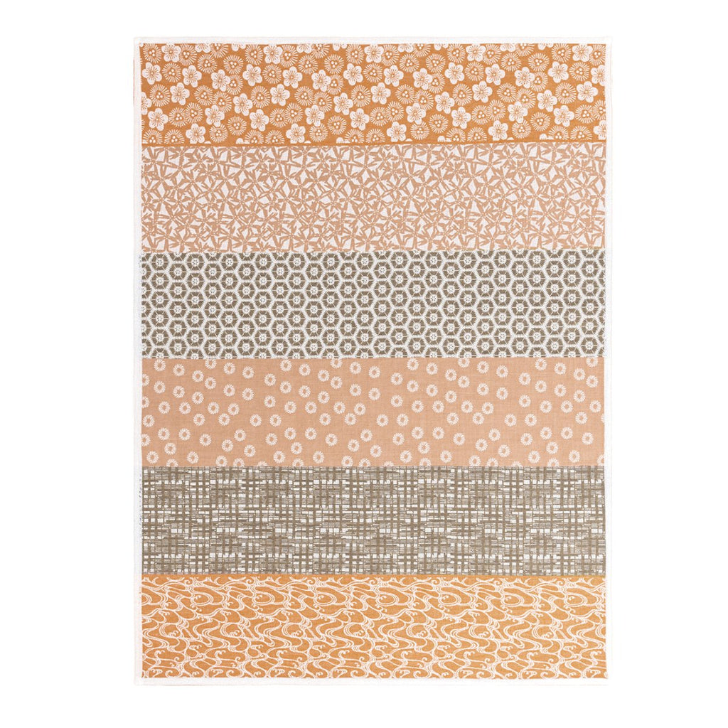Wagara Beige Tea Towels by Le Jacquard Français