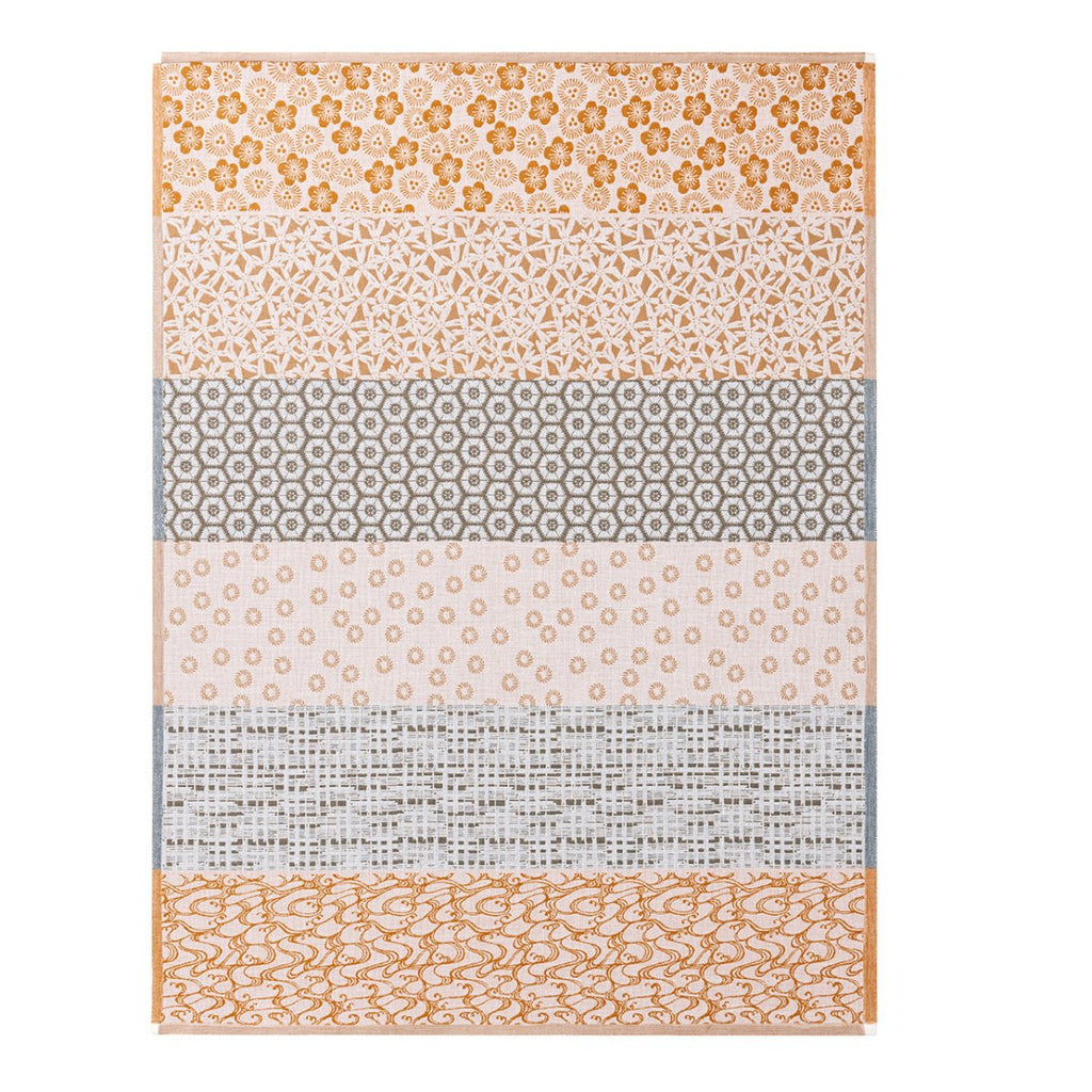 Wagara Beige Tea Towels by Le Jacquard Français