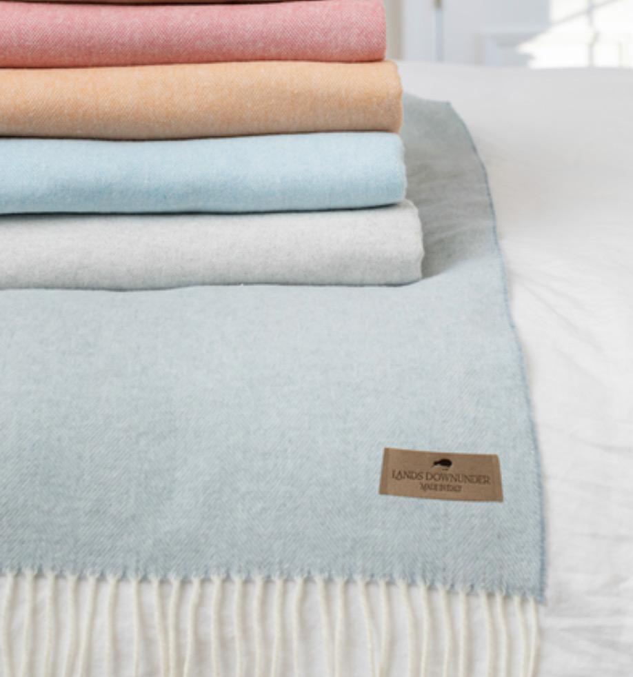 Italian Herringbone Throw Berry Sorbet by Lands Downunder