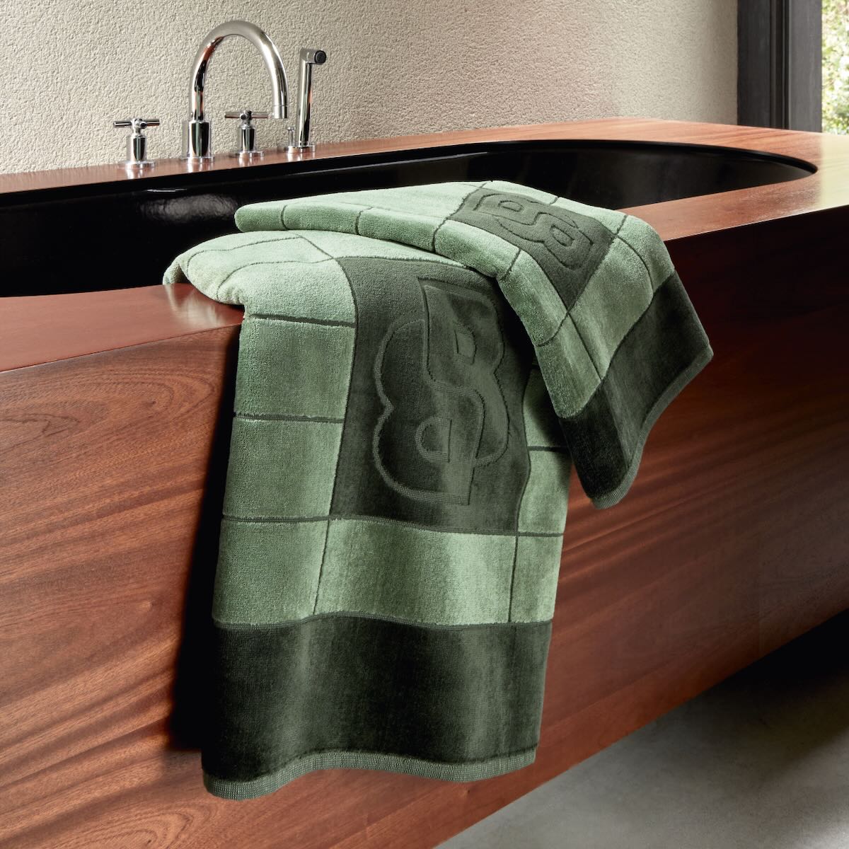 Hugo Boss Double B Cypres Towels by Yves Delorme