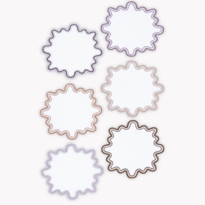 Wave Round Cocktail Napkins by Matouk