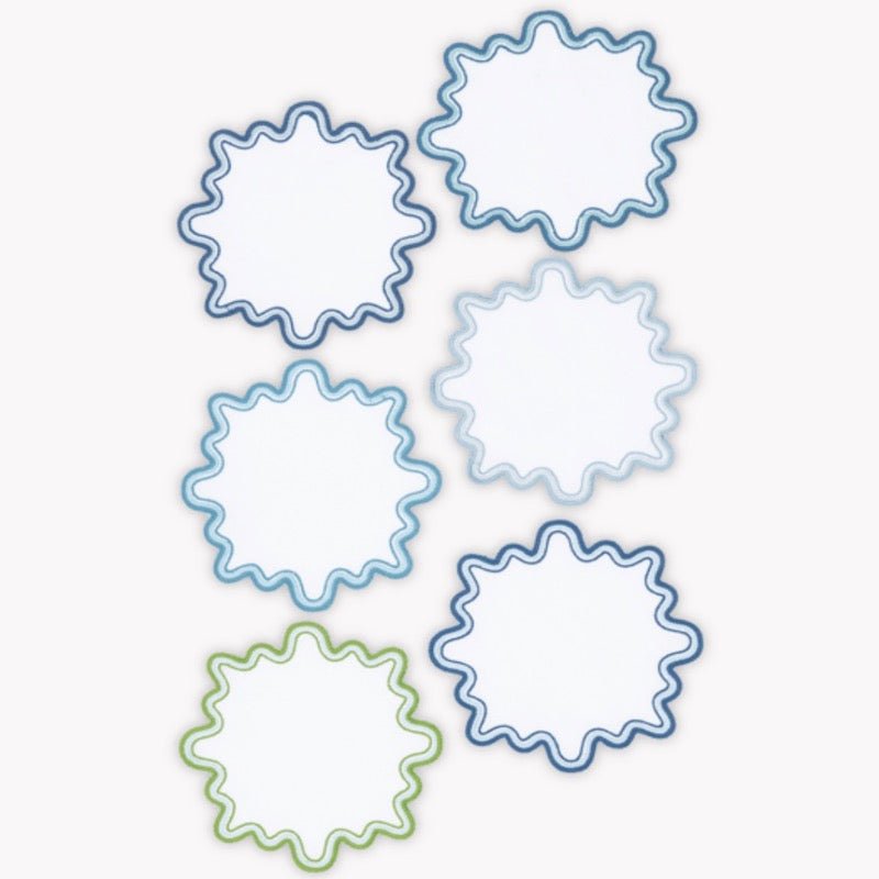 Wave Round Cocktail Napkins by Matouk