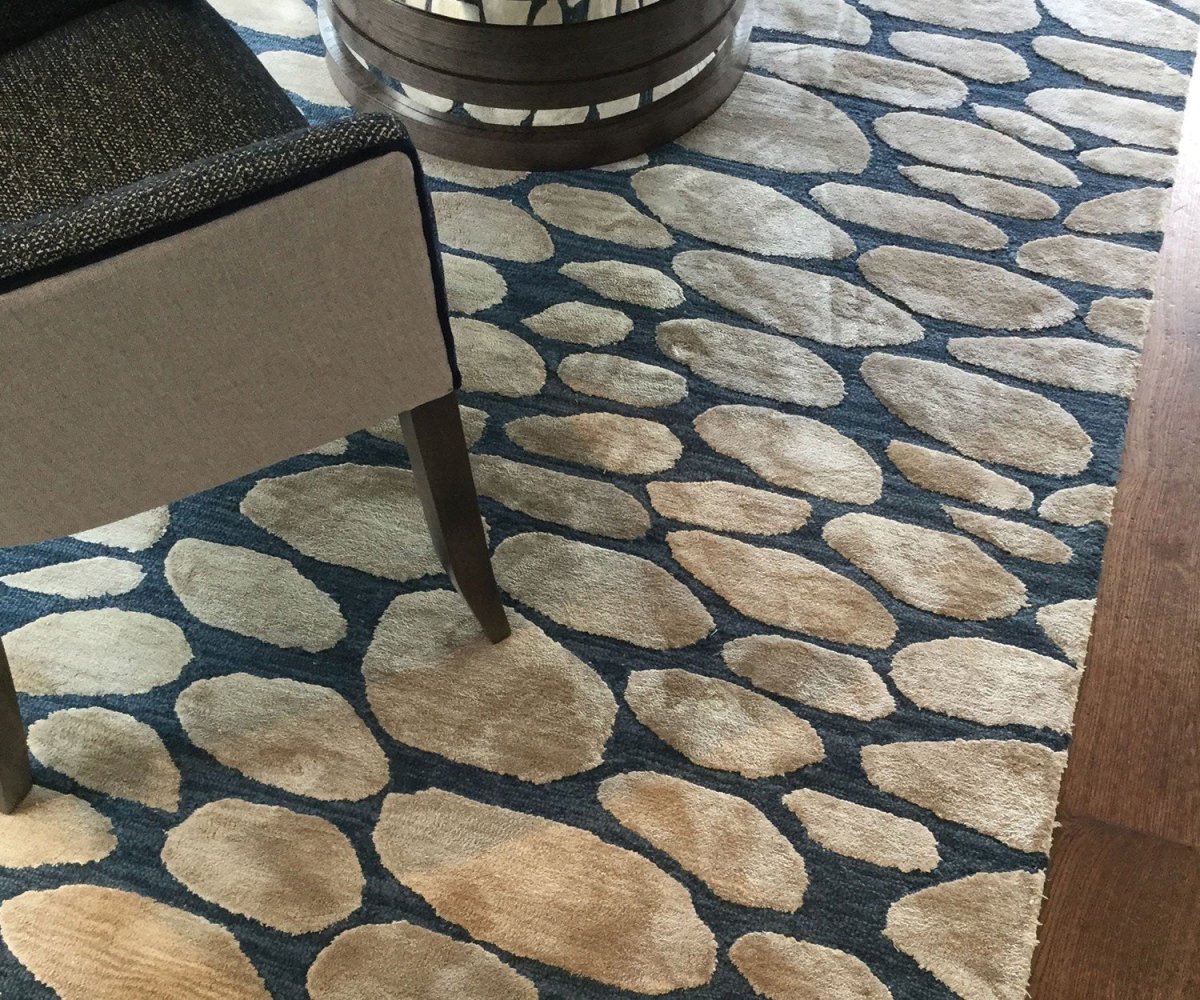 Pebble Woad Floor Rug by William Yeoward