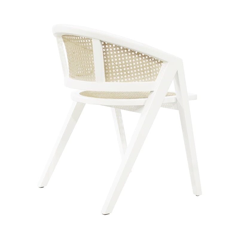 Aero White Cane Back Dining Chair by Worlds Away