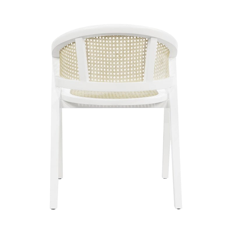 Aero White Cane Back Dining Chair by Worlds Away