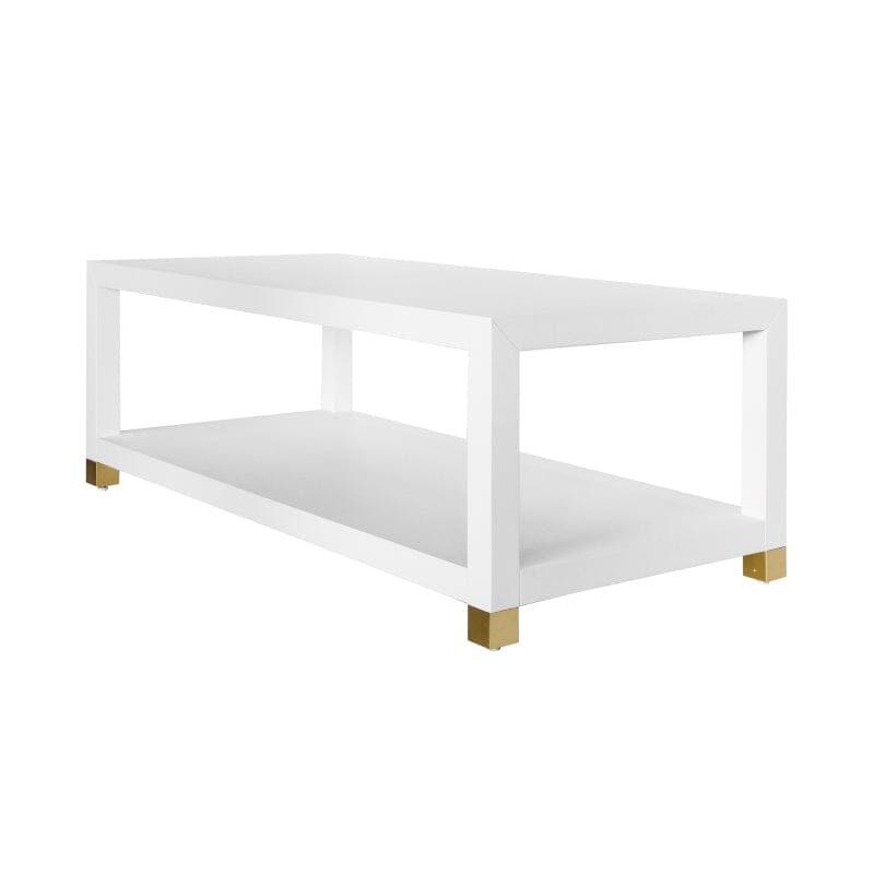 Patricia Matte White Lacquer Coffee Table by Worlds Away