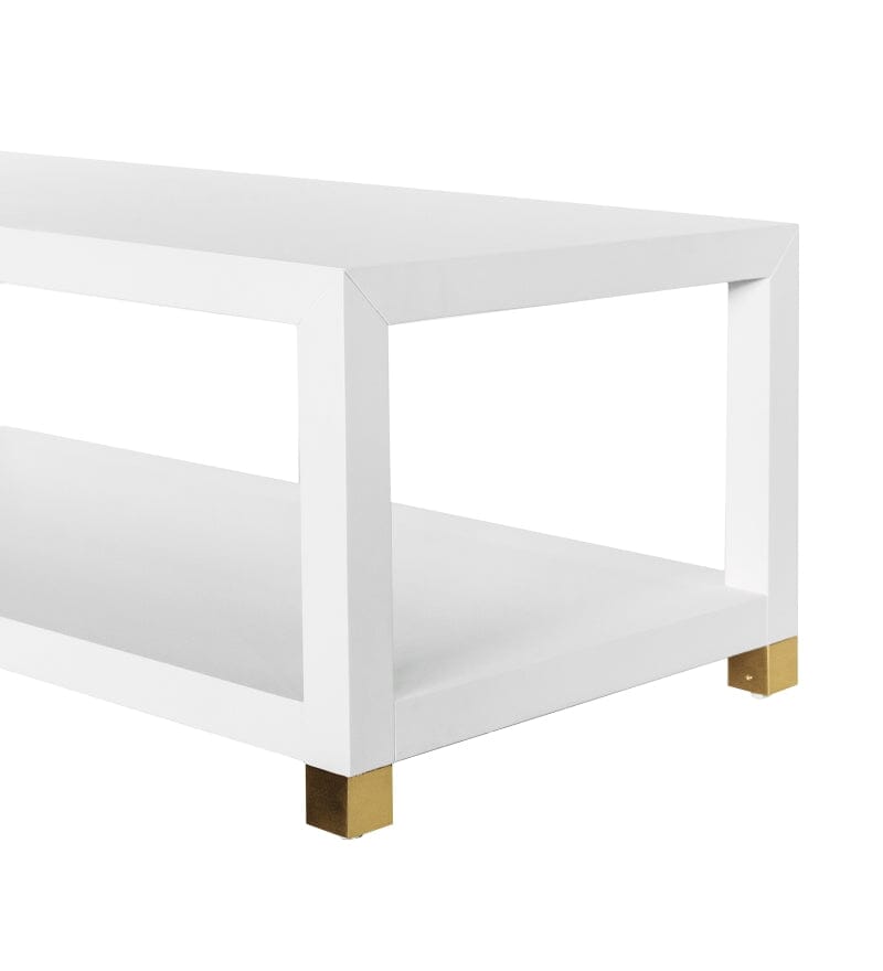 Patricia Matte White Lacquer Coffee Table by Worlds Away