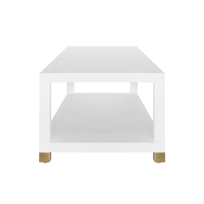 Patricia Matte White Lacquer Coffee Table by Worlds Away