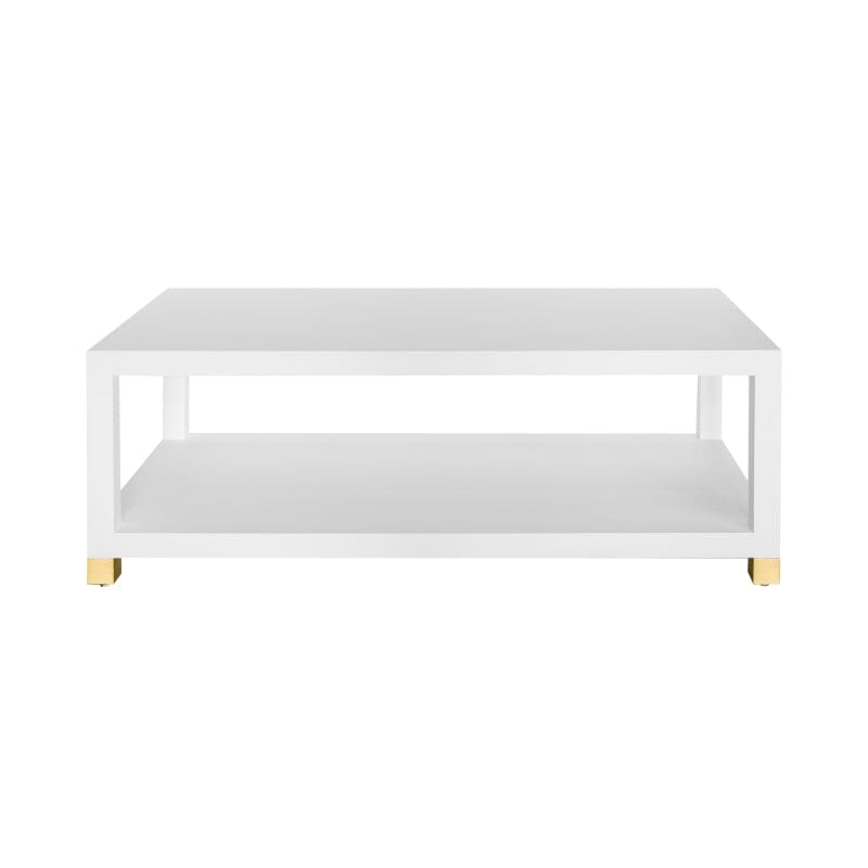 Patricia Matte White Lacquer Coffee Table by Worlds Away