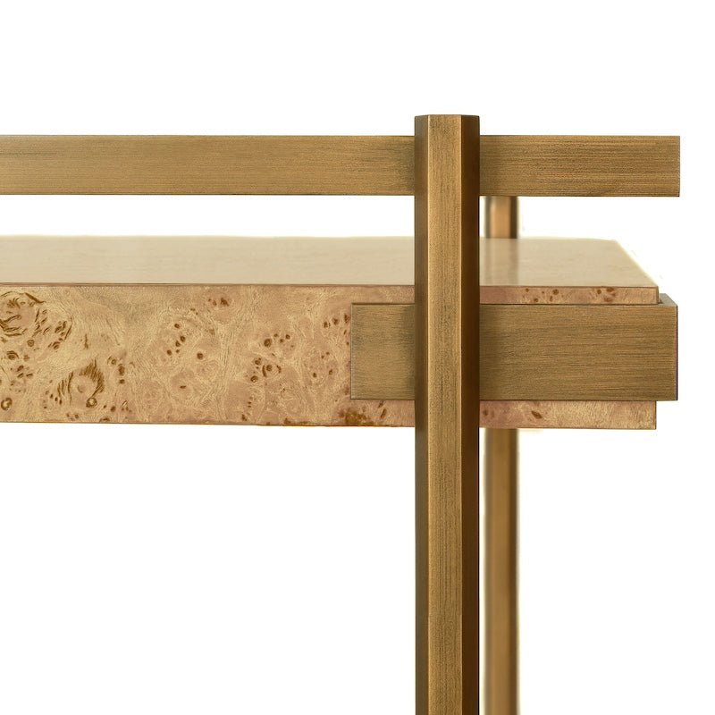 Cash Burlwood Bar Cart by Worlds Away