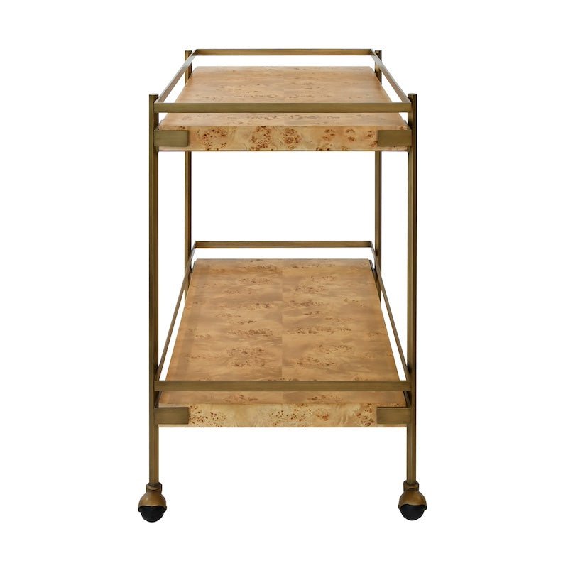 Cash Burlwood Bar Cart by Worlds Away