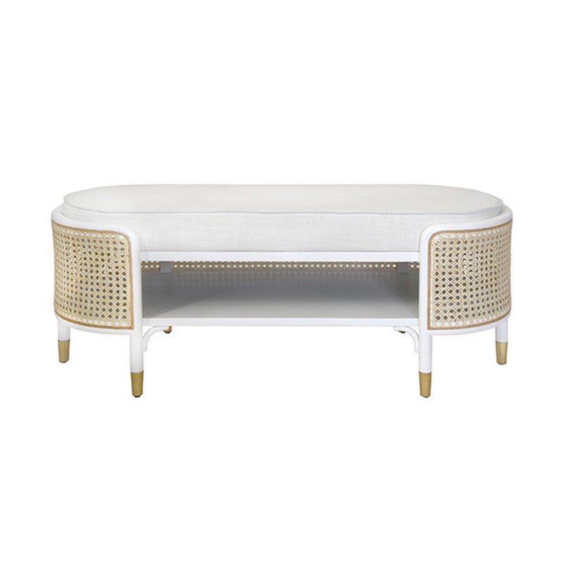 Beale White Bench by Worlds Away