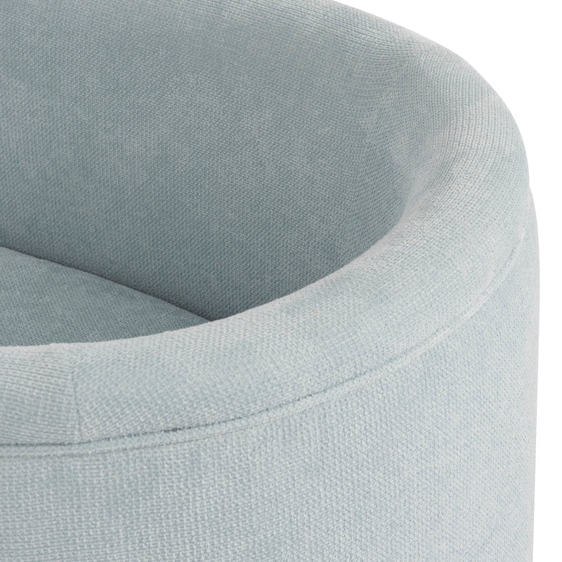 Lansky Light Blue Chenille Barrel Chair by Worlds Away