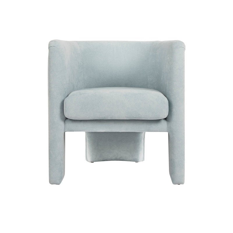 Lansky Light Blue Chenille Barrel Chair by Worlds Away