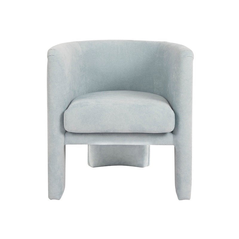 Lansky Light Blue Chenille Barrel Chair by Worlds Away