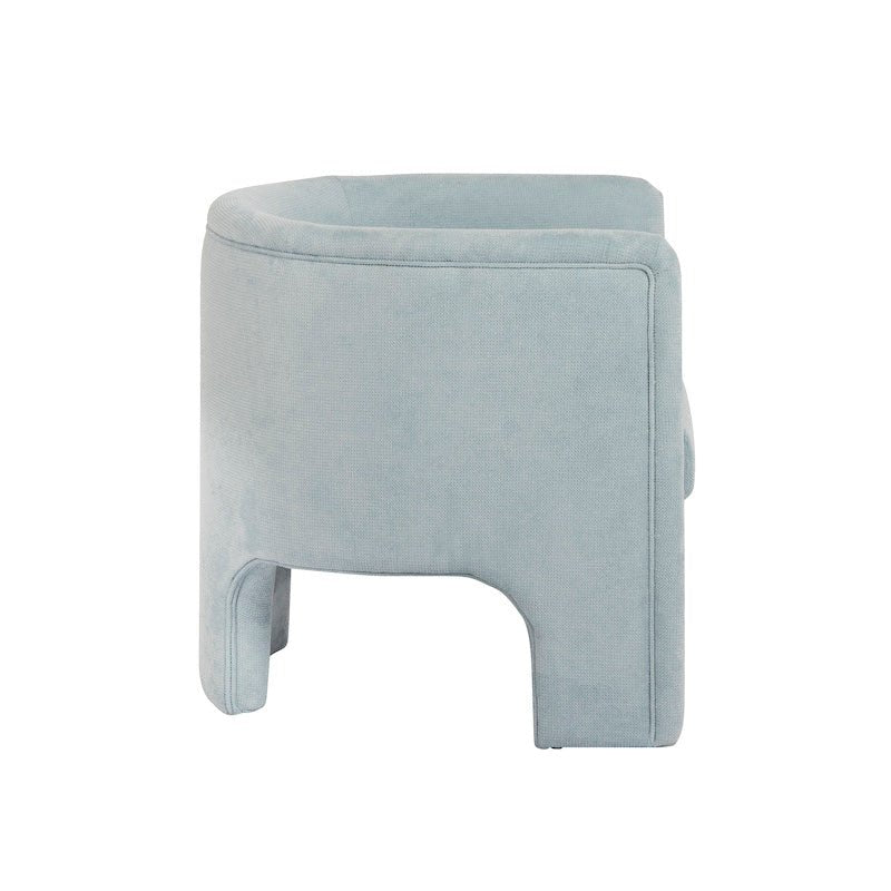 Lansky Light Blue Chenille Barrel Chair by Worlds Away