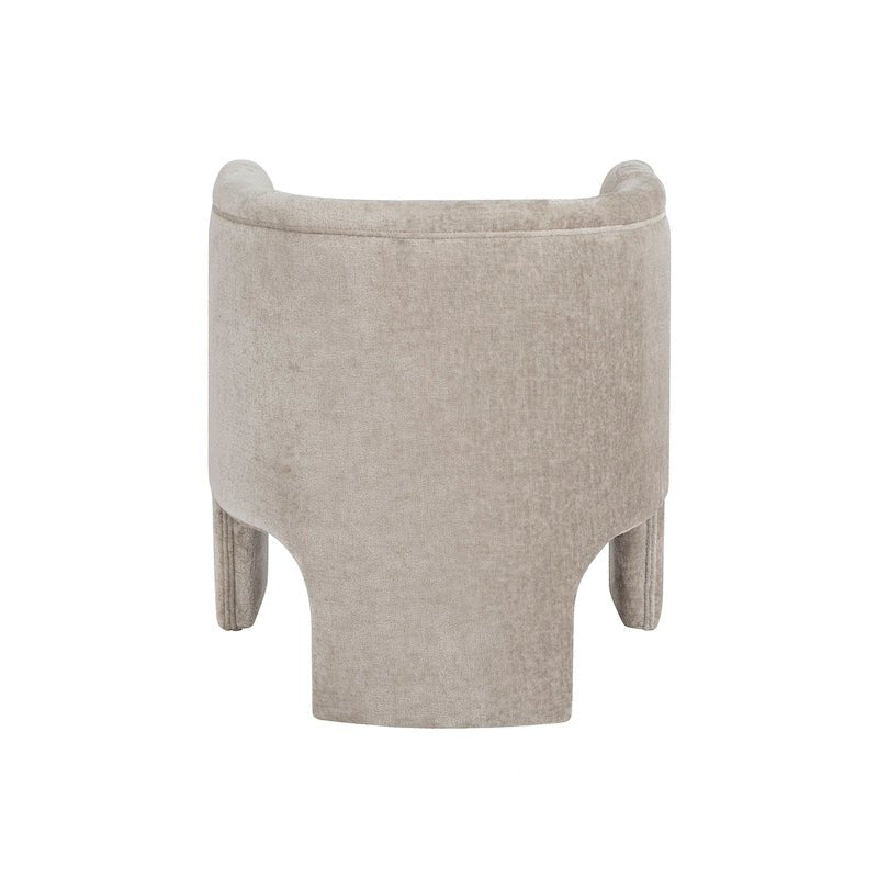 Lansky Taupe Chenille Barrel Chair by Worlds Away
