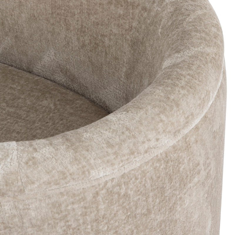 Lansky Taupe Chenille Barrel Chair by Worlds Away