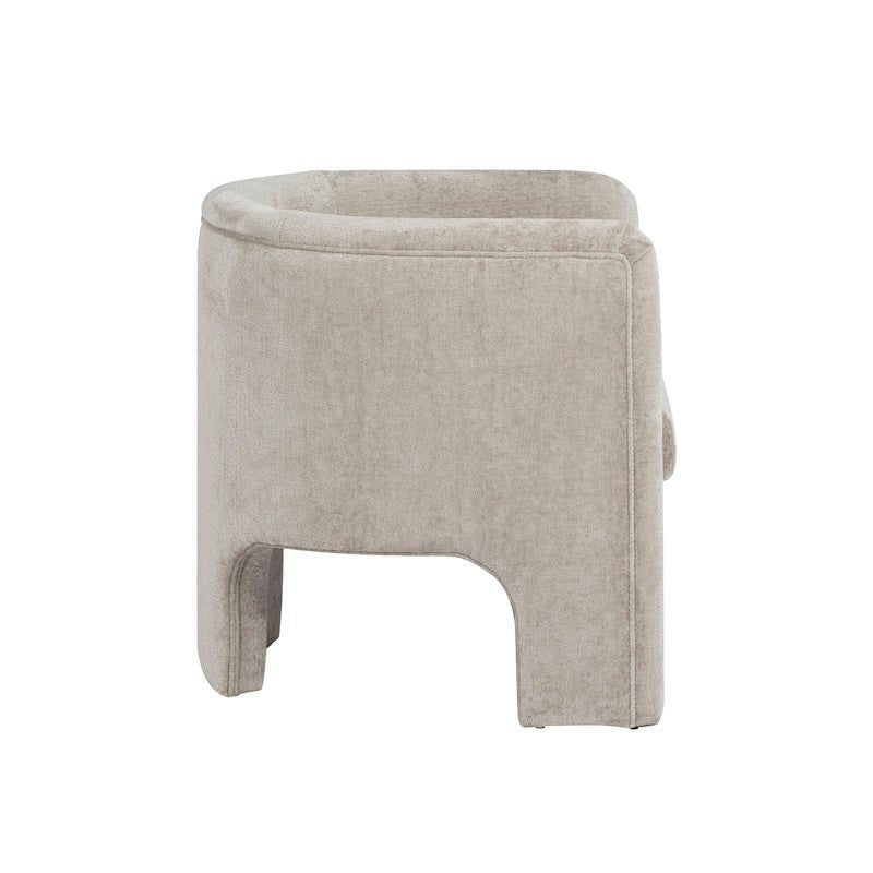 Lansky Taupe Chenille Barrel Chair by Worlds Away