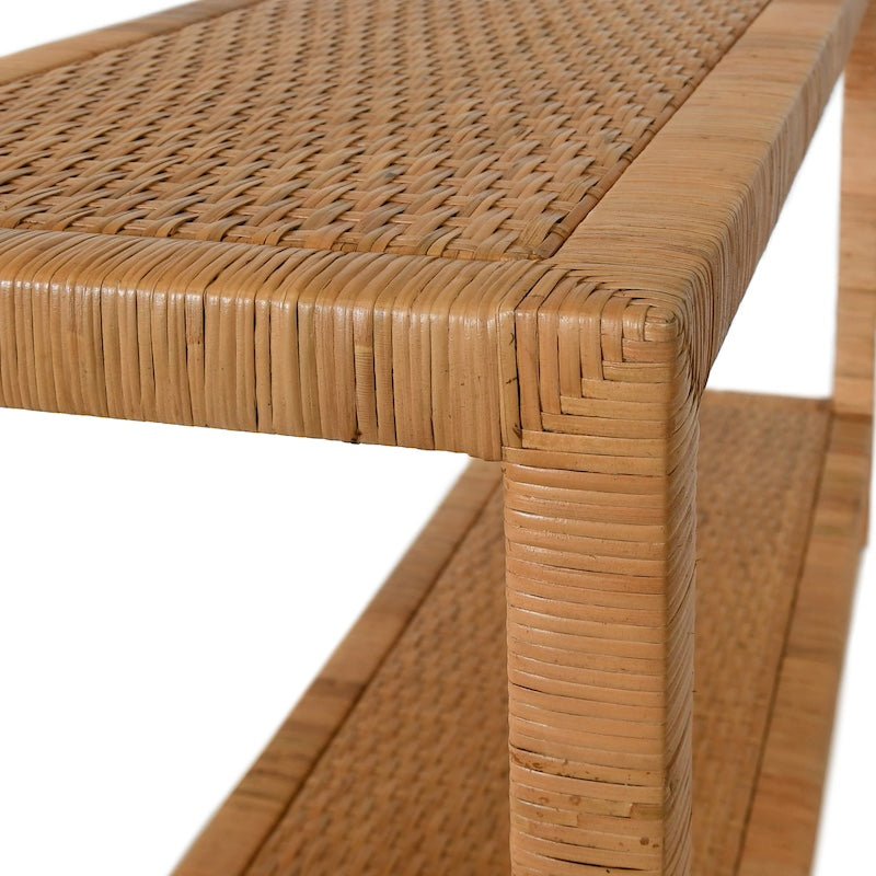 Newton Rattan Console Table by Worlds Away
