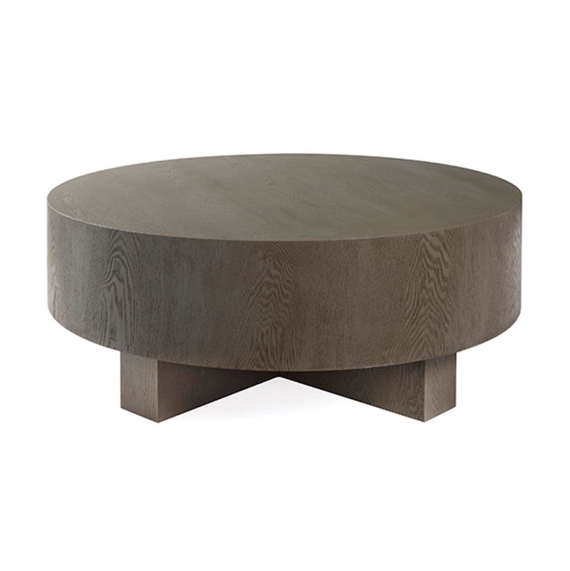 Oslo Smoke Grey Thick Top Coffee Table with Cross Base