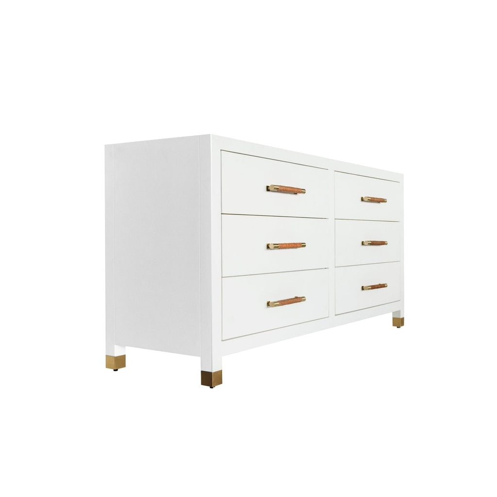Winchester White Six Drawer Chest by Worlds Away