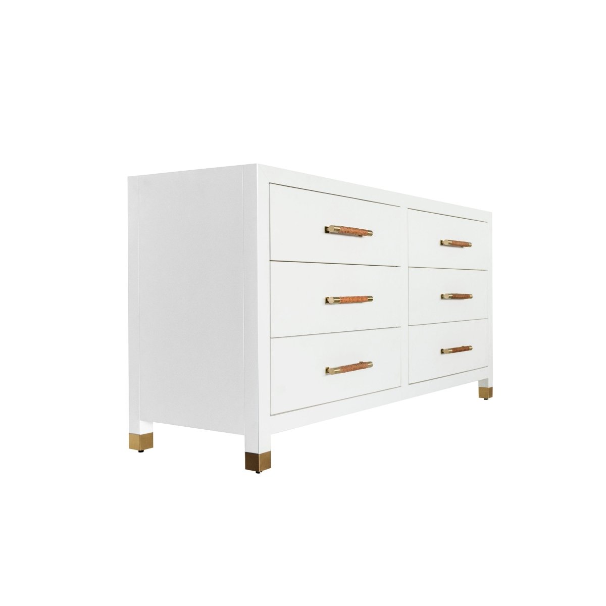 Winchester White Six Drawer Chest by Worlds Away