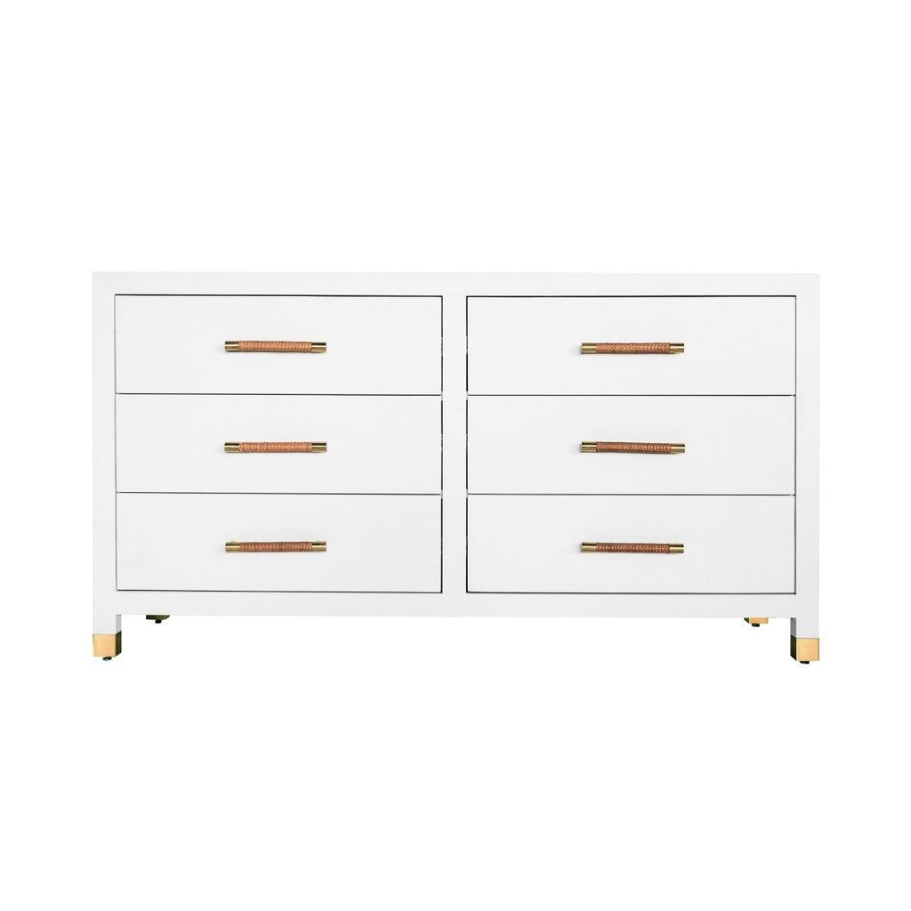 Winchester White Six Drawer Chest by Worlds Away