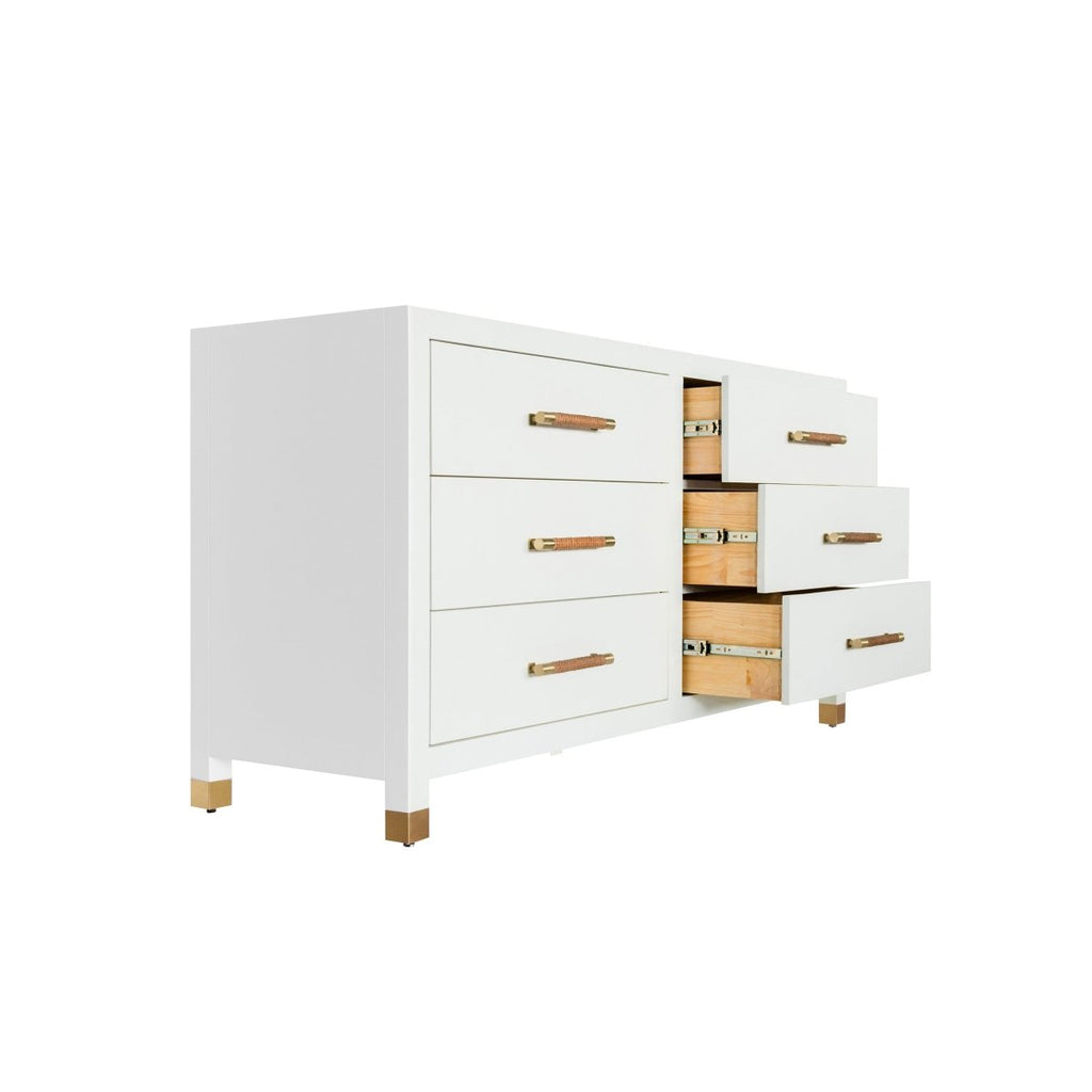 Winchester White Six Drawer Chest by Worlds Away