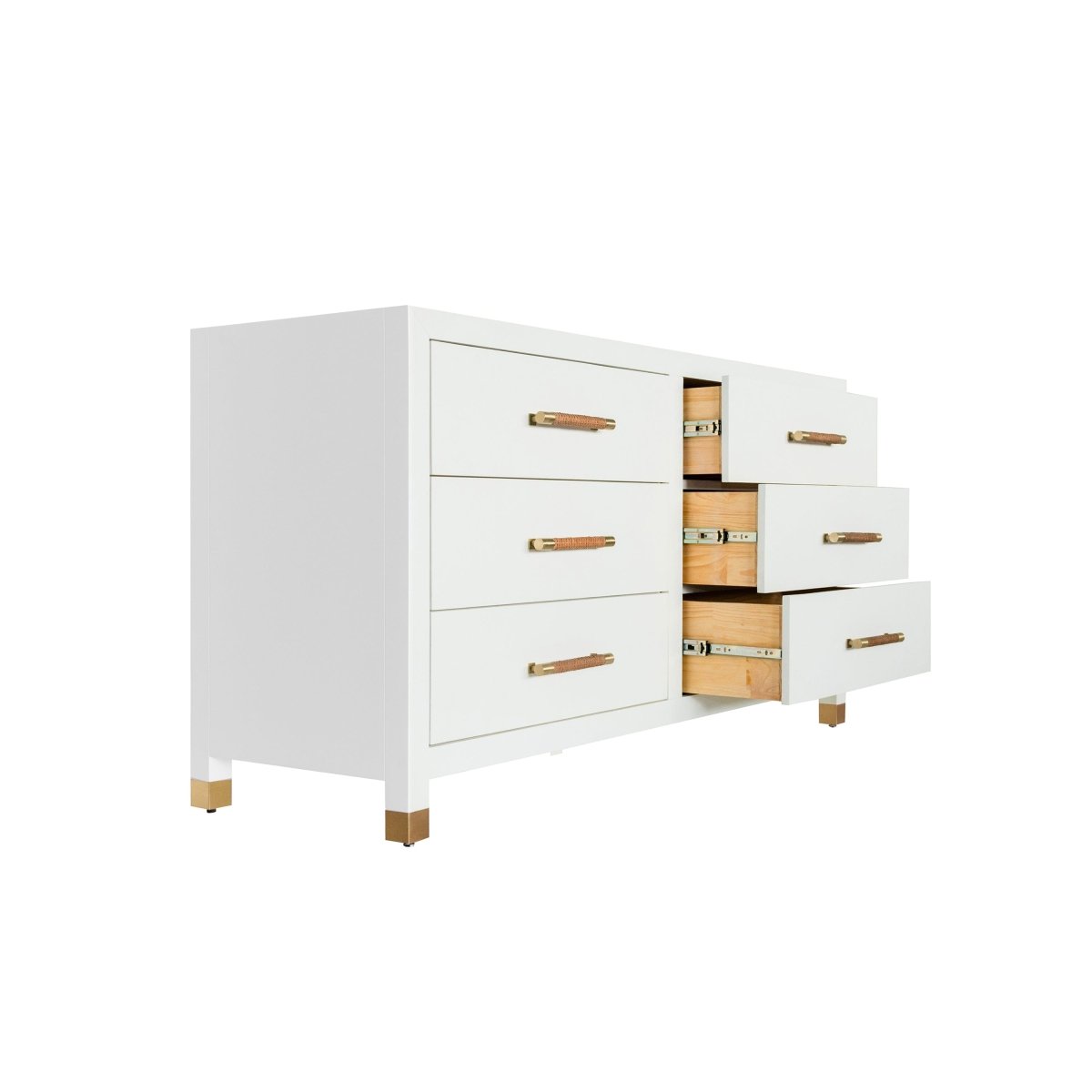 Winchester White Six Drawer Chest by Worlds Away