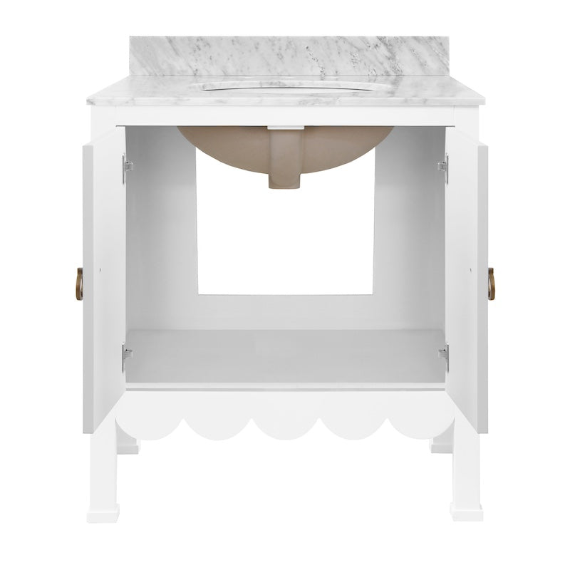 Kealey White Bath Vanity by Worlds Away