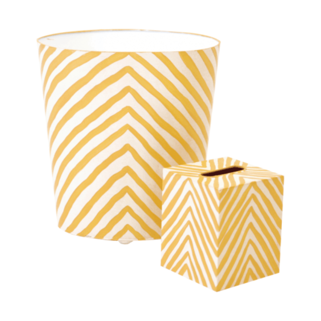 Zebra Oval Wastebasket in Yellow