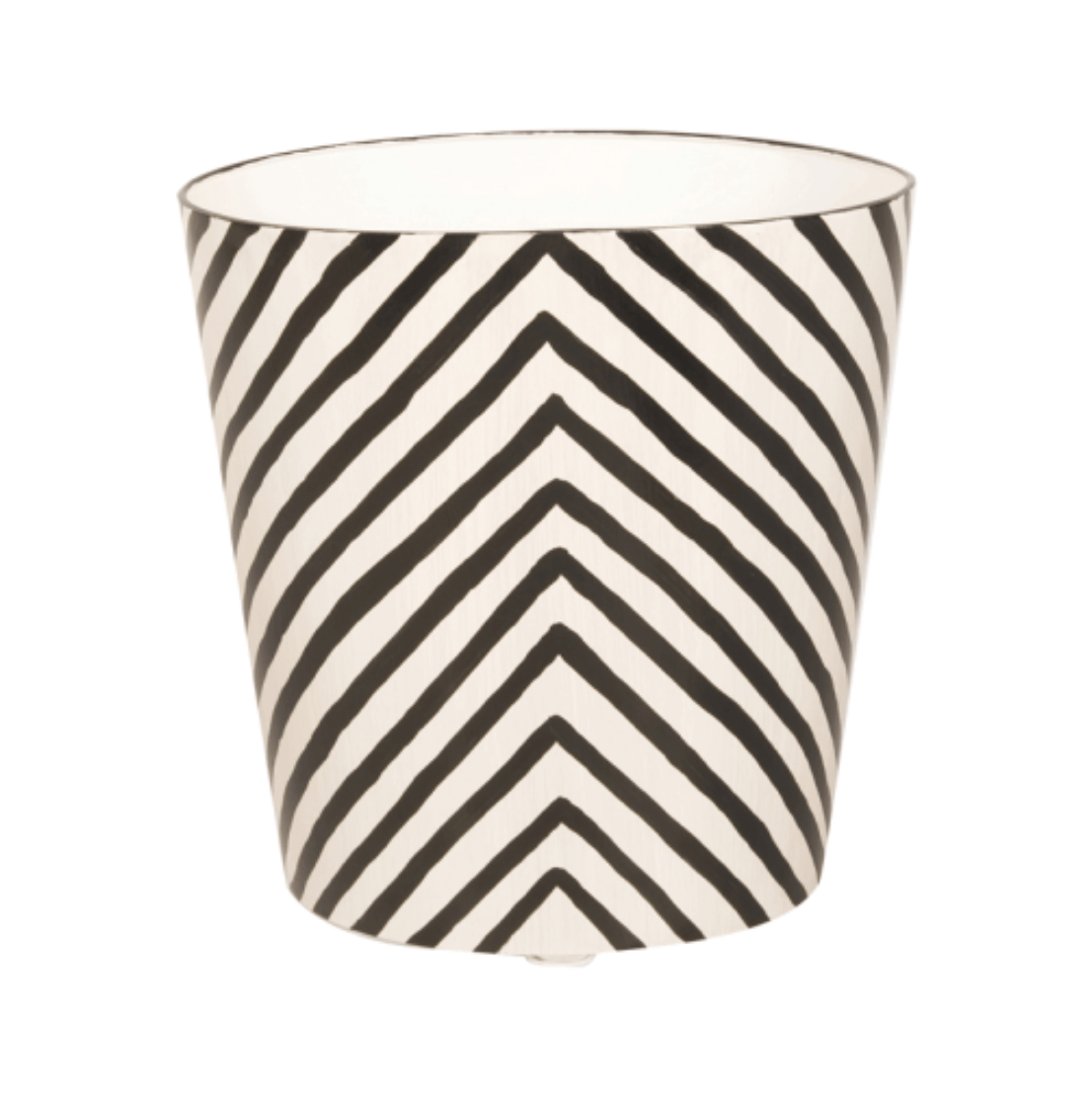 Zebra Oval Wastebasket in Black