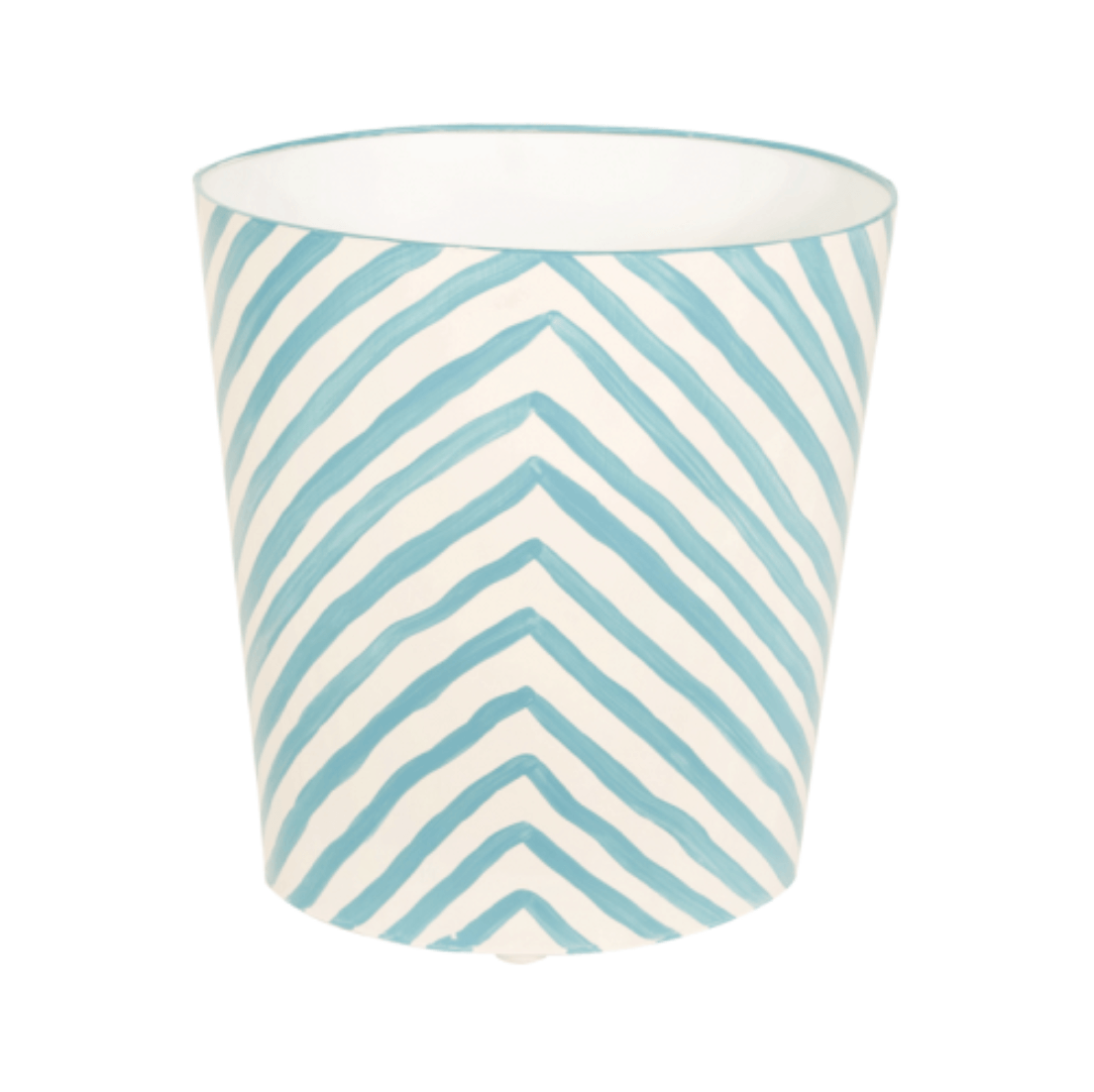 Zebra Oval Wastebasket in Turquoise