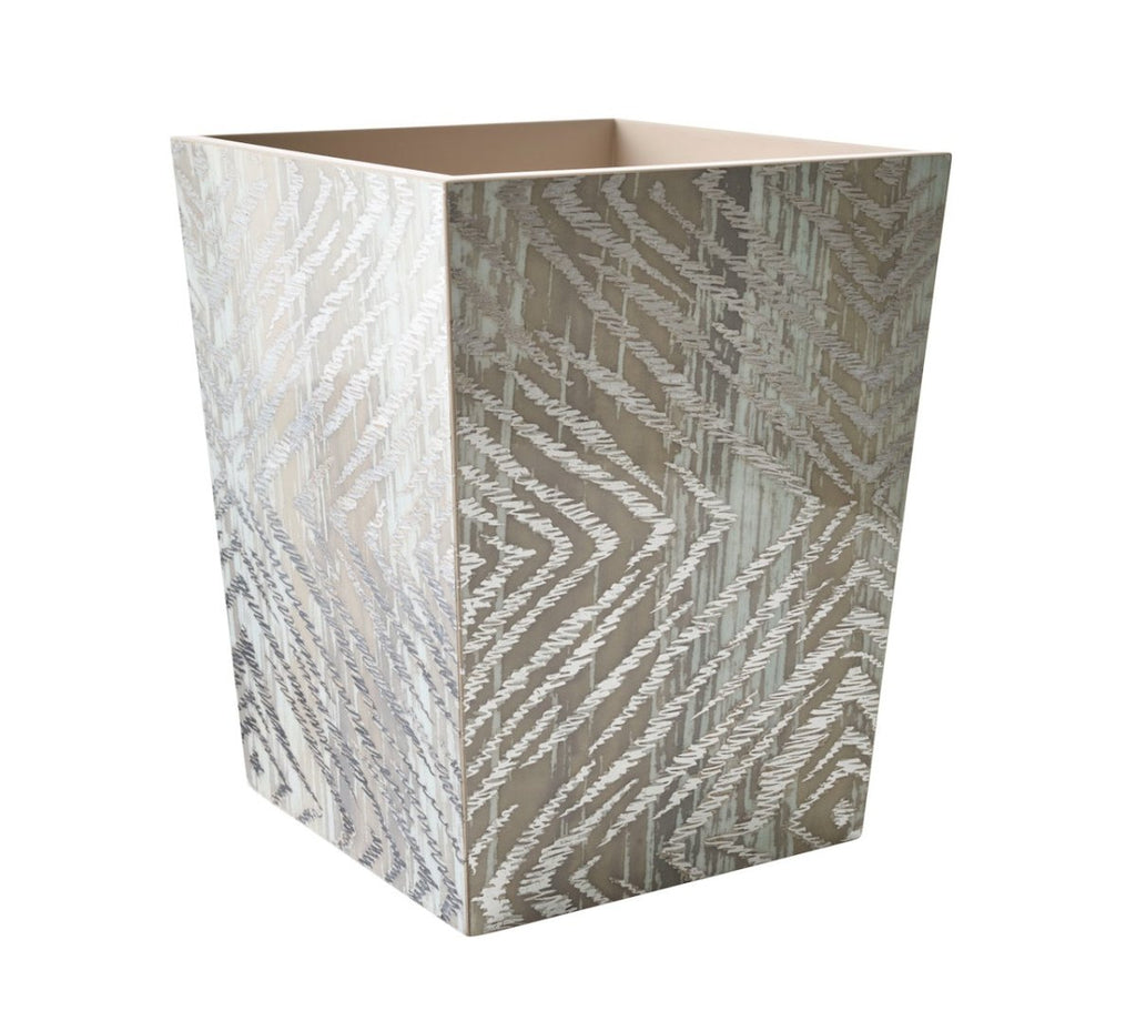 Zebra Waste Basket in Gray & Silver by Kim Seybert