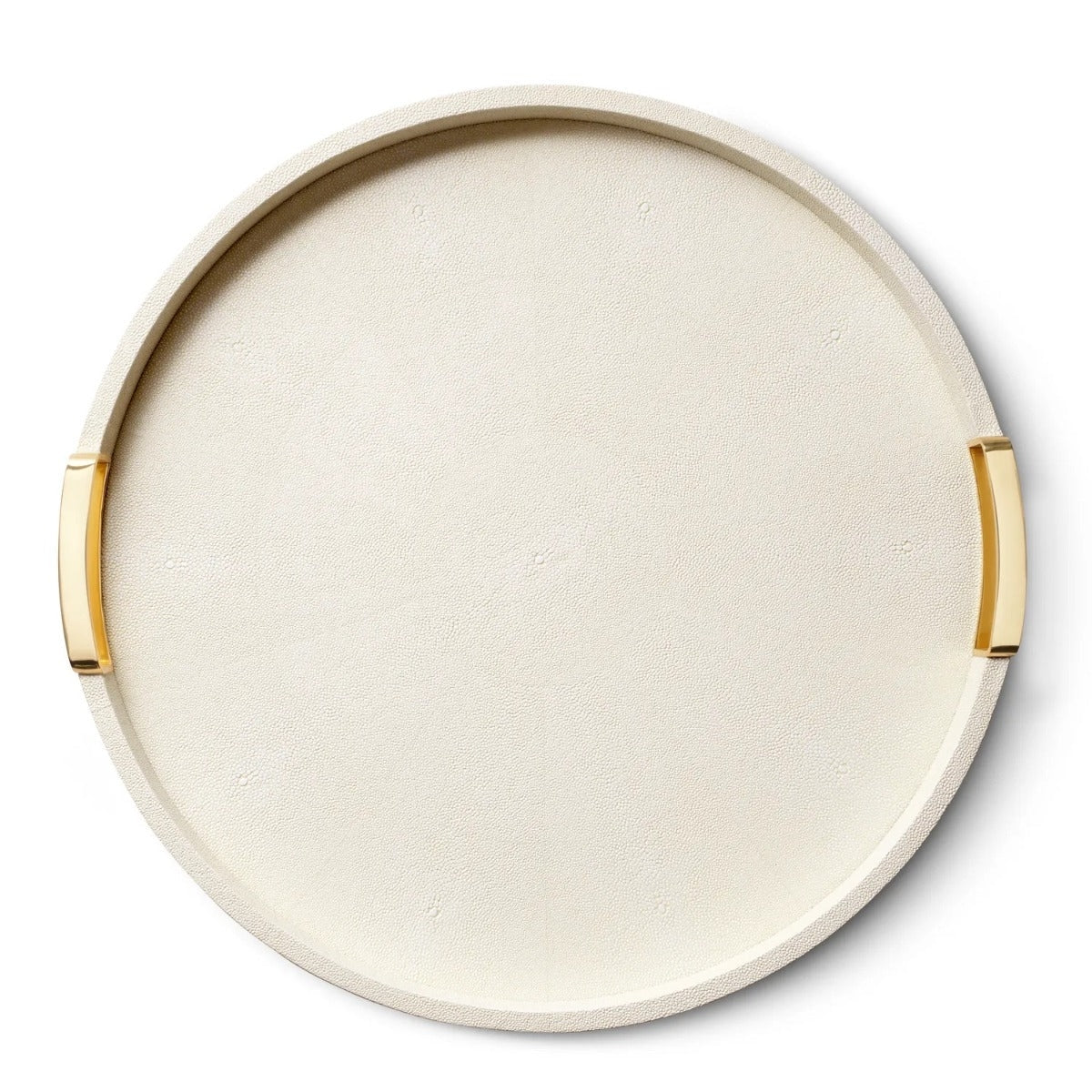Carina Shagreen Small Round Tray in Cream by AERIN