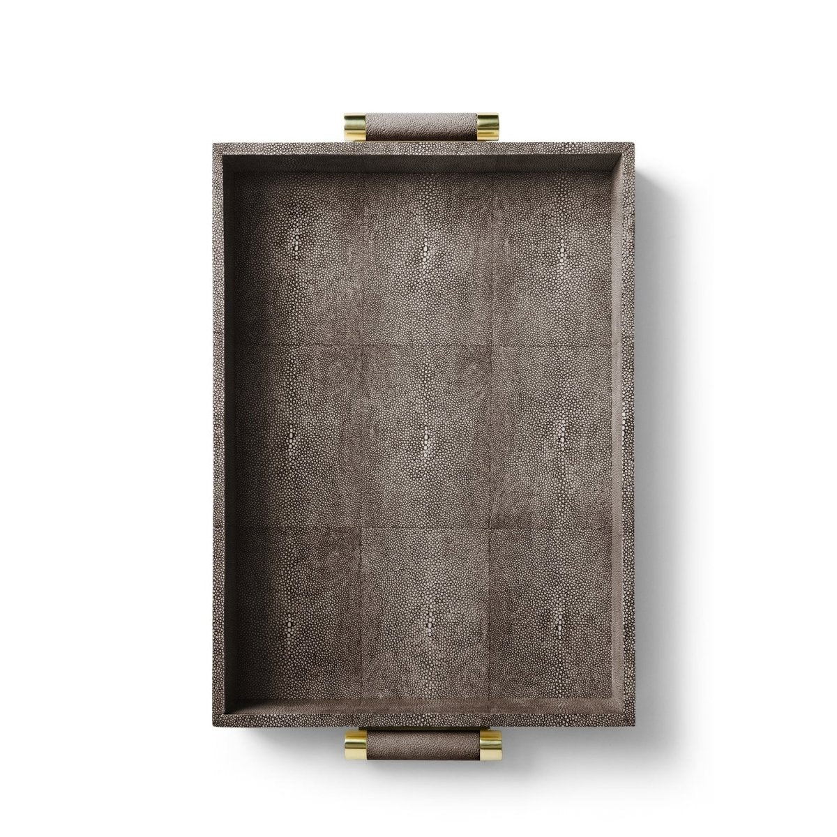 Classic Shagreen Serving Tray in Chocolate by AERIN