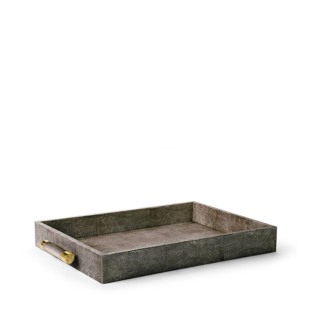 Classic Shagreen Serving Tray in Chocolate by AERIN