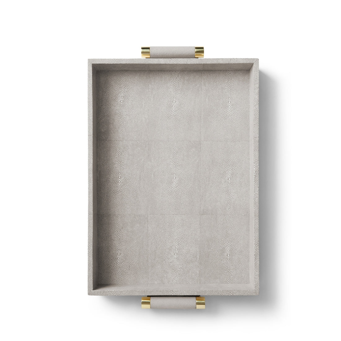 Classic Shagreen Serving Tray in Dove by AERIN